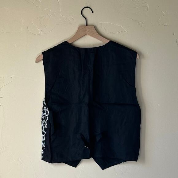 Vintage L.A. Design Group Vest Black/White Cheetah Pattern Size L - Picture 3 of 3